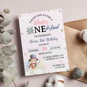 Christmas Girl ONEderland Snowman Einladung