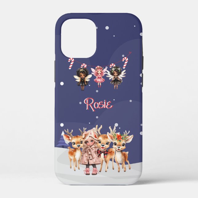 Christmas Girl Reindeer Candy Cane Fairies Case-Mate iPhone Hülle (Rückseite)