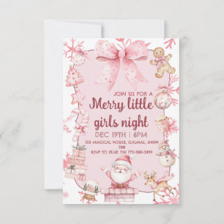 Christmas girls night party invitation einladung