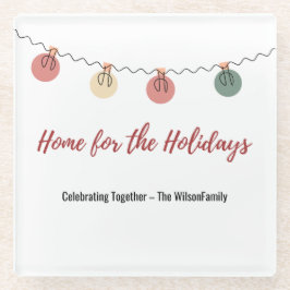 Christmas Glass Coaster with Playful Holiday Icons Glasuntersetzer