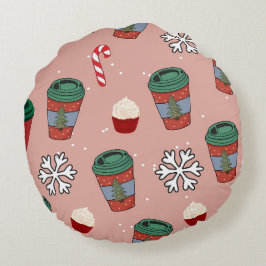 Christmas Glittery Snow Mistletoe Rundes Kissen
