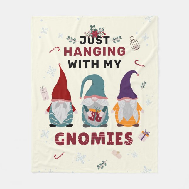 Christmas Gnome Family Niedlich Fleecedecke (Vorderseite)