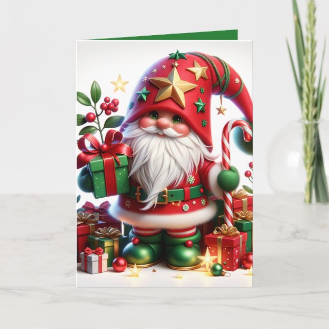 "Christmas Gnome" individuell anpassbar Karte (Vorderseite)