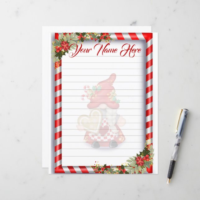 Christmas Gnome Lined (Vorderseite/Rückseite Beispiel)