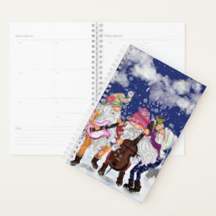 Christmas Gnome Musical Band Funny Planner Planer