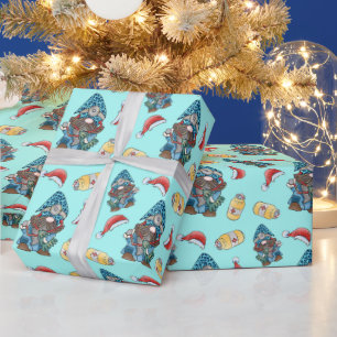 Christmas Gnome Nurse Pattern Geschenkpapier