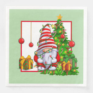 Christmas Gnome Paper Napkin Serviette