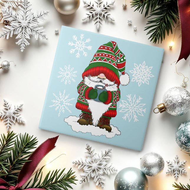 Christmas Gnome Red Green Niedlich Fliese (Von Creator hochgeladen)