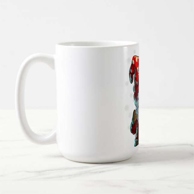 Christmas Gnome Shirt Männer Frauen Buffalo Karier Kaffeetasse (Links)