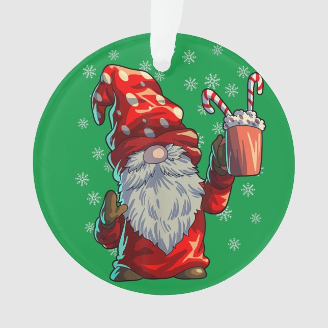 Christmas Gnome Shirt Männer Frauen Buffalo Karier Ornament (Vorderseite)