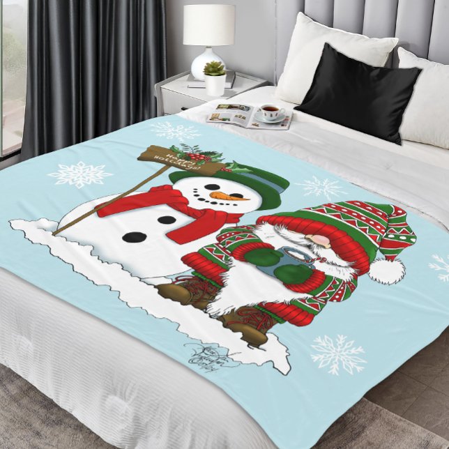 Christmas Gnome Snowman Niedlich Fleecedecke (Von Creator hochgeladen)