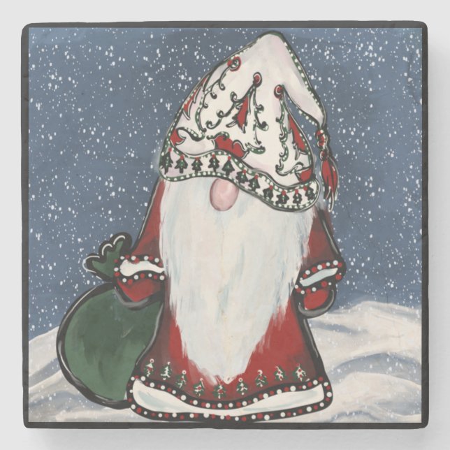 CHRISTMAS GNOME STEINUNTERSETZER (Vorderseite)