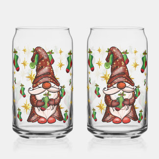 Christmas Gnome with Green Stockings & Gold Stars