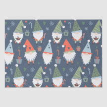 Christmas Gnomes Santa Claus Blue Green Whimsical