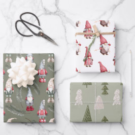 Christmas Gnomes Trolles Geschenkpapier Set