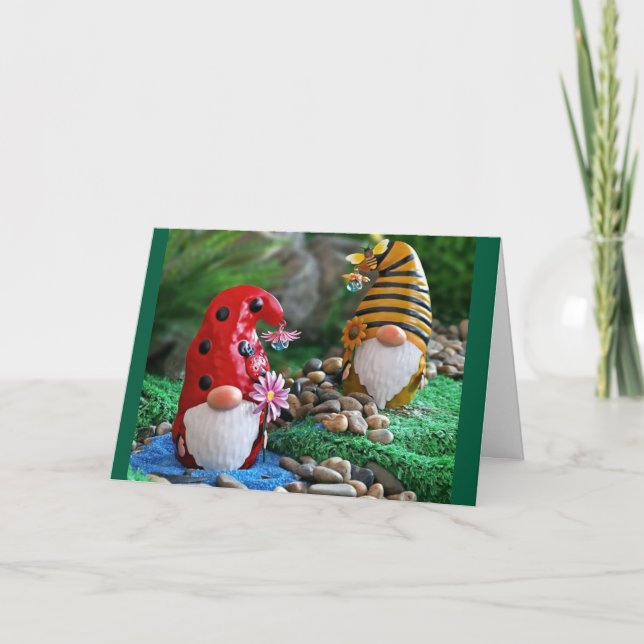 "CHRISTMAS GNOMES W/ CHRISTMAS WISHES" KARTE (Vorderseite)
