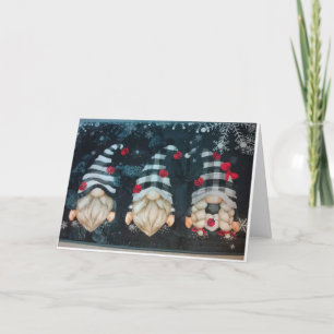 "CHRISTMAS GNOMES W/ CHRISTMAS WISHES" KARTE