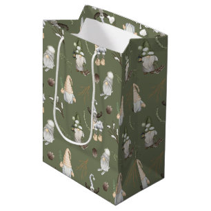 Christmas Gnomes Woodland Mittlere Geschenktüte