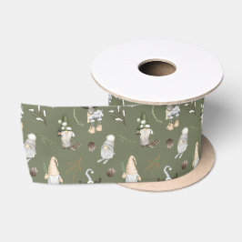 Christmas Gnomes Woodland Satinband