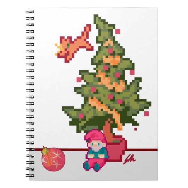 Christmas gnoom tree Pixelart, Pixel Art  Notizblock (Vorderseite)
