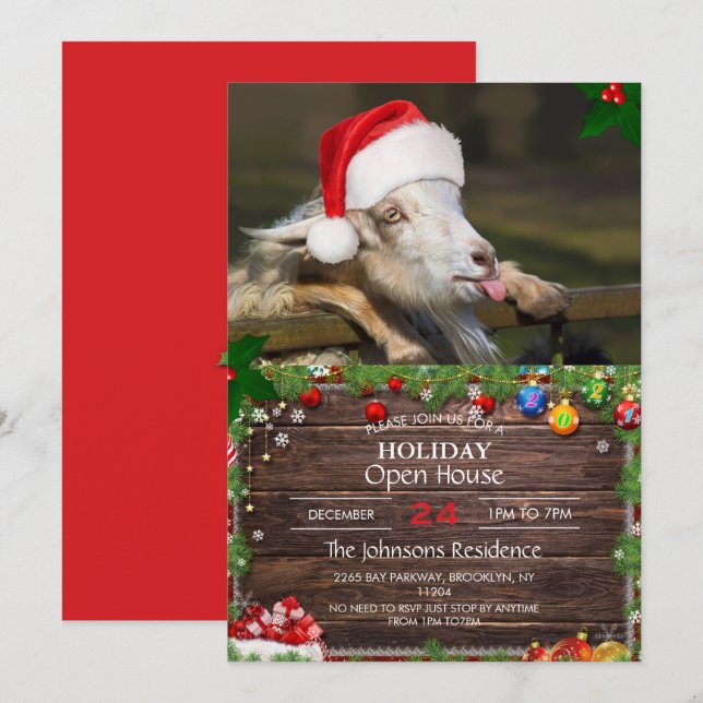 Christmas Goat Einladung (Vorne/Hinten)