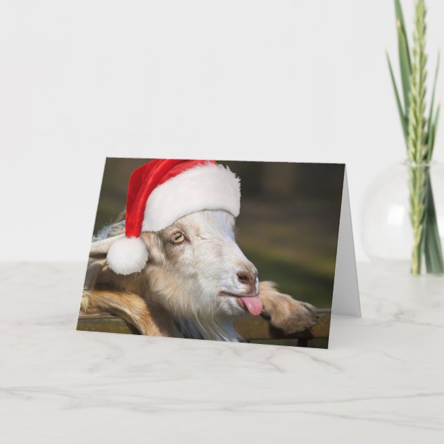 Christmas Goat Karte (Vorderseite)