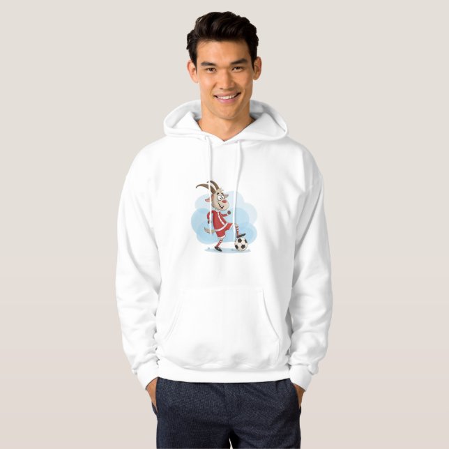Christmas Goat Playing Soccer Hoodie (Vorne ganz)