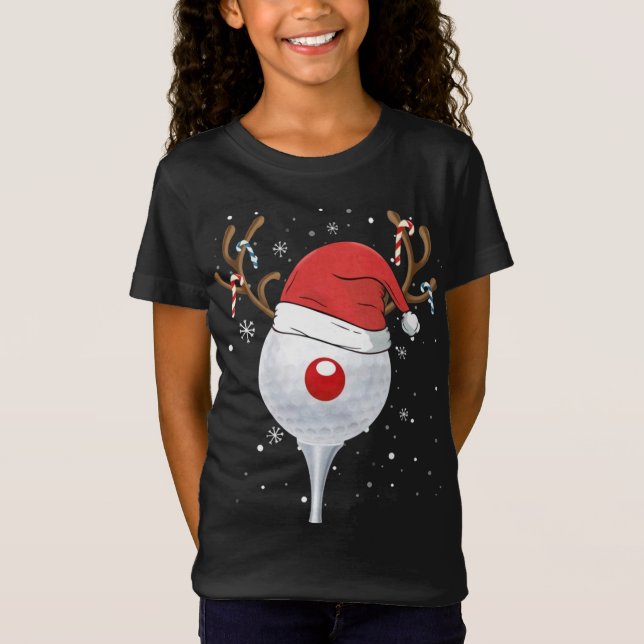 Christmas Goft Reindeer Funny Weihnachtsmannmütze  T-Shirt (Vorderseite)