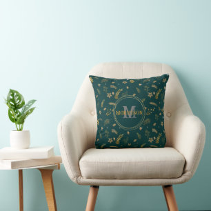 Christmas Gold Arch elegante moderne Monogram Gree Kissen