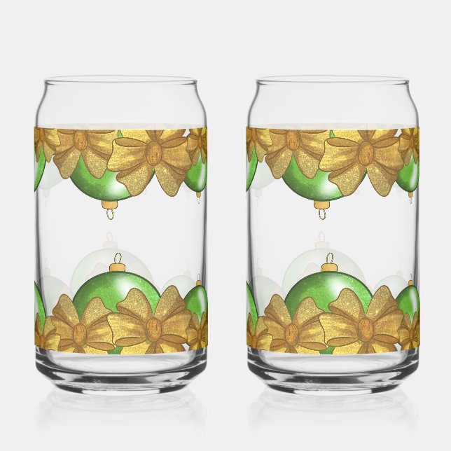 Christmas Gold Bows & Green Ornament | Festive (Recto)