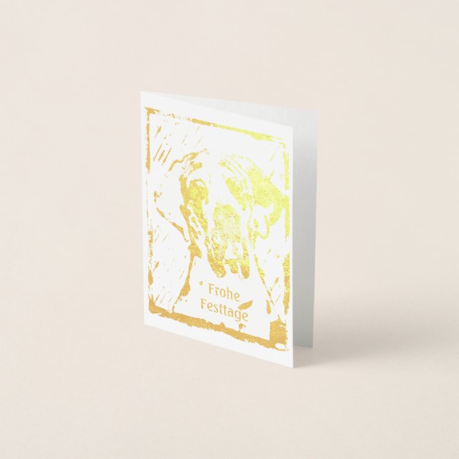 Christmas Gold Great Dane Cards Folienkarte (Vorderseite)