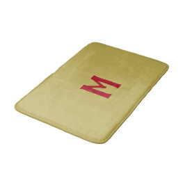Christmas Gold Red Monogram Badematte