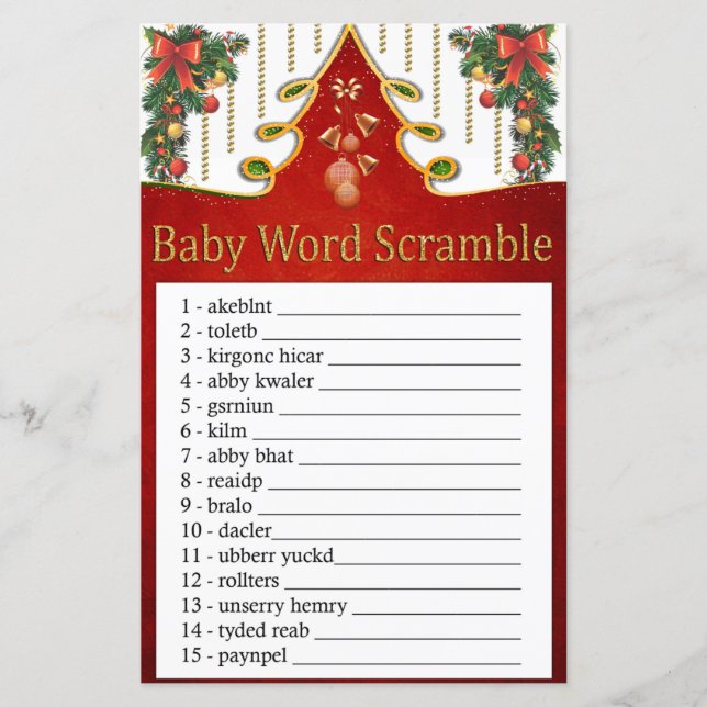 Christmas Gold Tree Baby Wortspiel (Vorderseite)