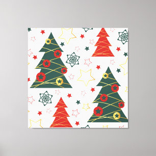 Christmas Gold Twinkle Starry Pines Leinwanddruck