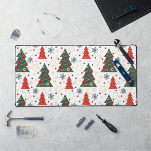 Christmas Gold Twinkle Starry Pines Schreibtischunterlage