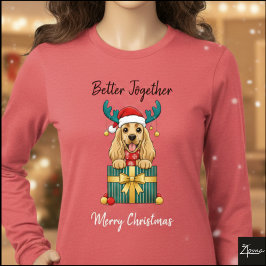 Christmas Golden Cocker Spaniel Gift Graphic Tri-Blend Shirt