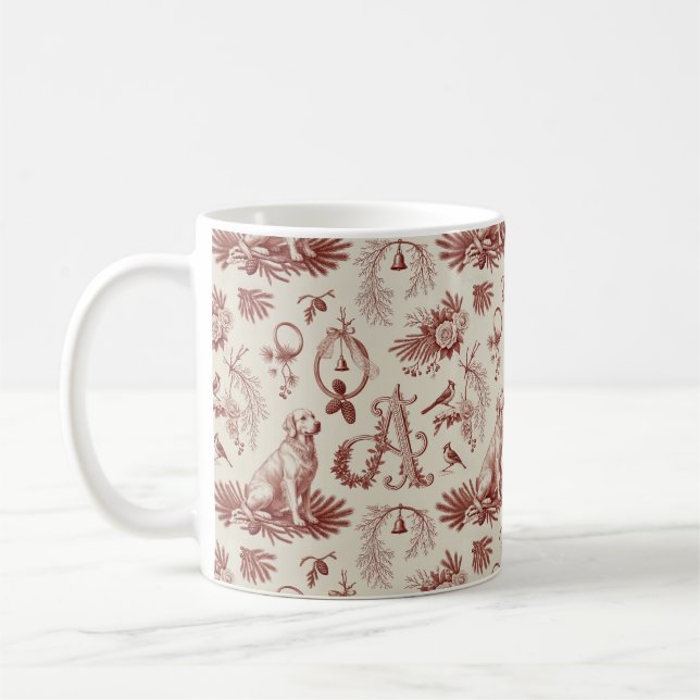 Christmas Golden Retriever Dog Letter A Gift Kaffeetasse (Links)
