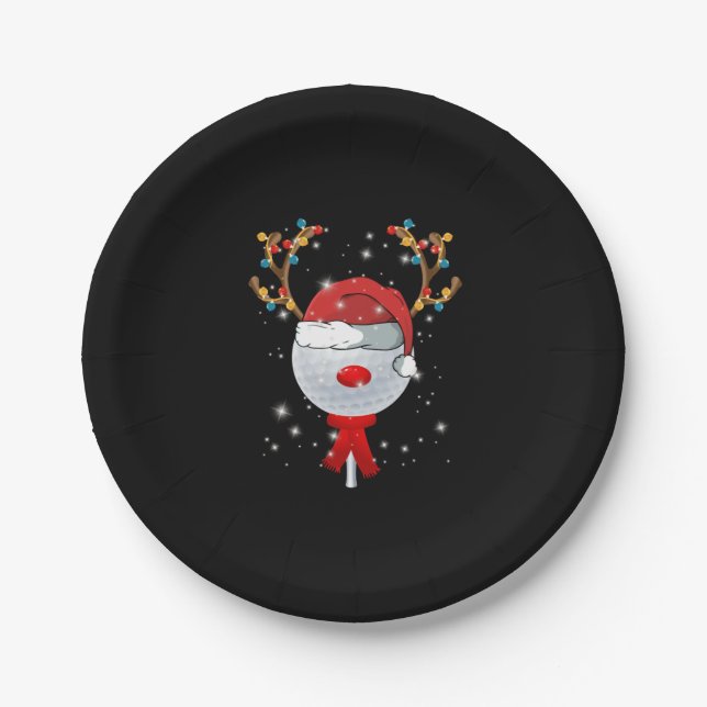 Christmas Golf Ball Pappteller (Vorderseite)
