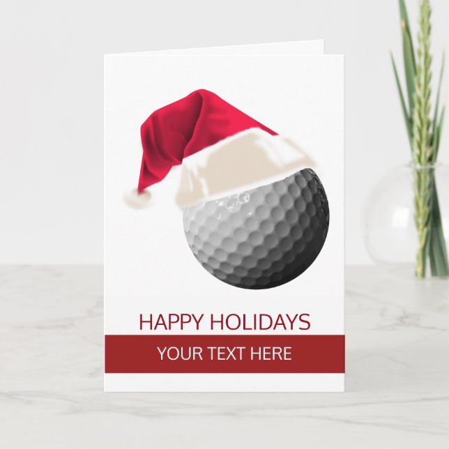 Christmas golf Ball Santa Hat Cartes de voeux (Devant)