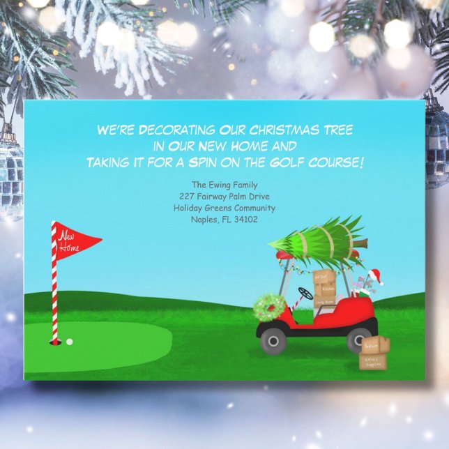 Christmas Golf Cart With Moving Boxes Golf Course Ankündigung (Von Creator hochgeladen)
