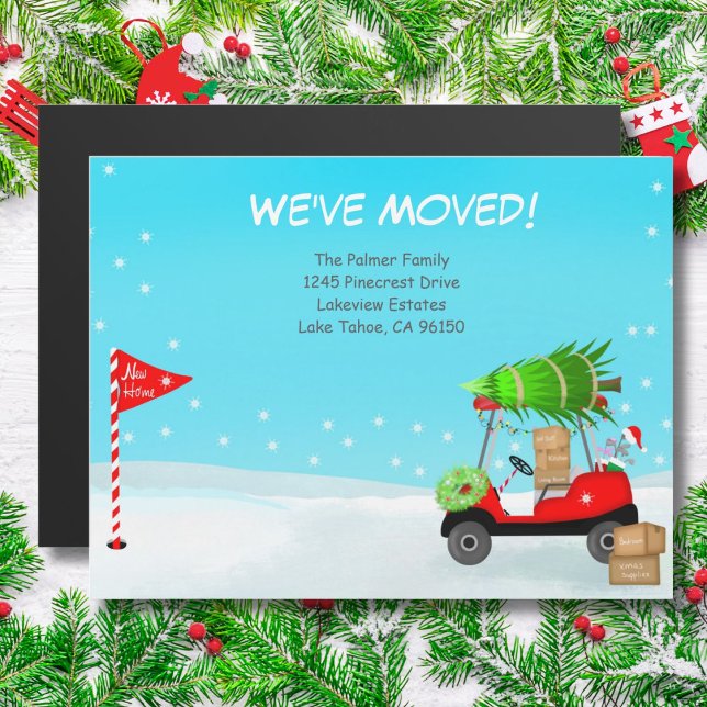 Christmas Golf Cart With Moving Boxes Golf  Magnetkarte (Von Creator hochgeladen)
