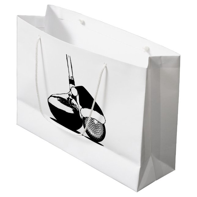 Christmas Golf Club und Ball Große Geschenktüte (Vorderseite Schrägansicht)