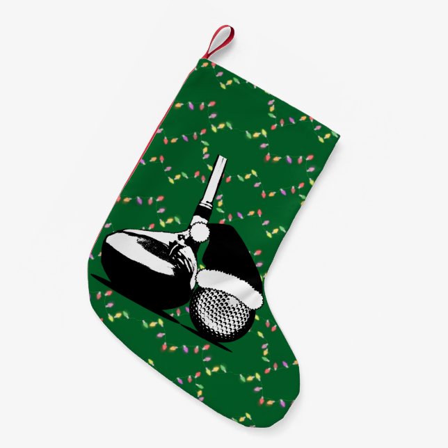 Christmas Golf Club und Ball Kleiner Weihnachtsstrumpf (Vorderansicht (hängend))