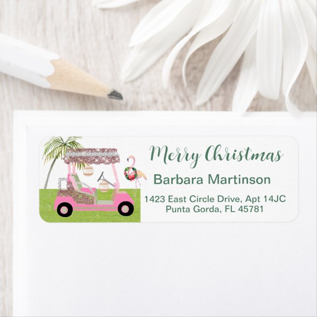 Christmas Golf Lady Thema Rücksendeadresse (Insitu)