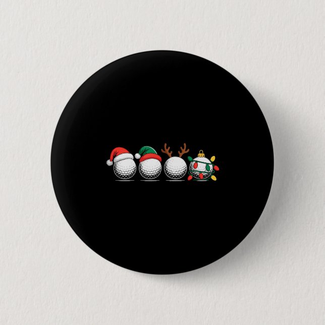 Christmas Golf Player, X-mas  Button (Vorderseite)