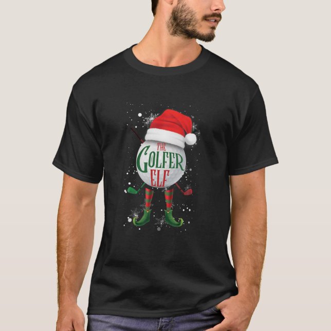 Christmas Golfer Elf Matching Family Group T-Shirt (Vorderseite)