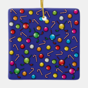 Christmas Golfer Monogram Design Keramikornament