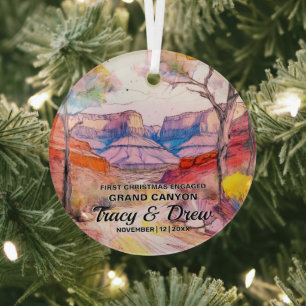 Christmas Grand Canyon Adventure Couple Verlobt Ornament Aus Glas
