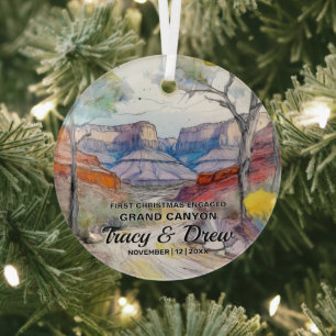 Christmas Grand Canyon Adventure Verlobt Couple Ornament Aus Glas