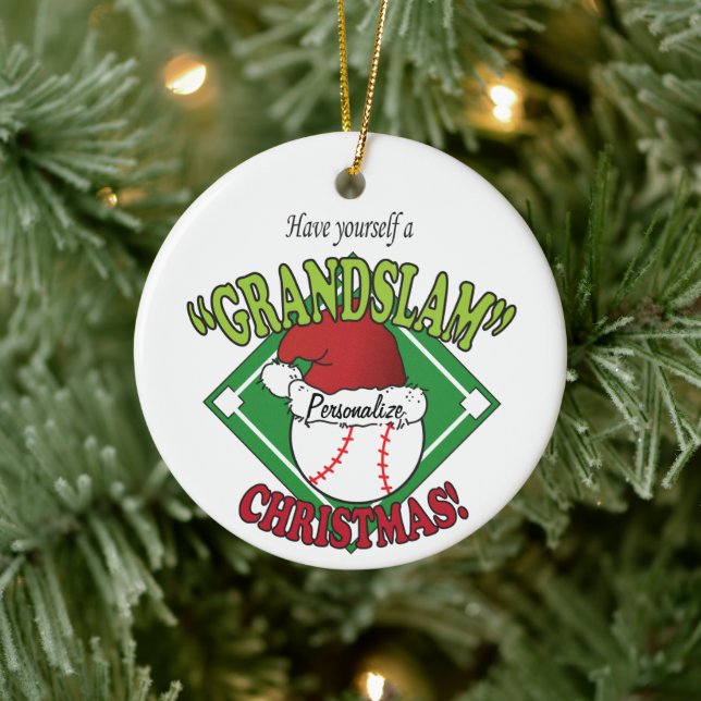 Christmas Grand Slam Baseball Keramikornament (Baum)
